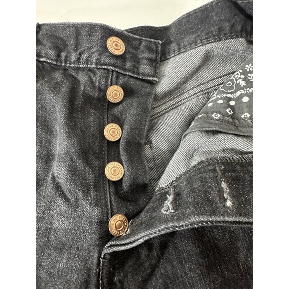 New Free People We The Free‎ Shorts Women's Size 28 Black Distressed Cut-Off - Picture 5 of 11